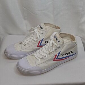 Feiyue 1920 Mid Canvas Sneakers Mens 13 White Red Blue FU100115M Martial Arts